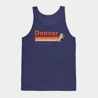 Vintage Denver Football Retro Colorado Bronco At Gameday Tank Top